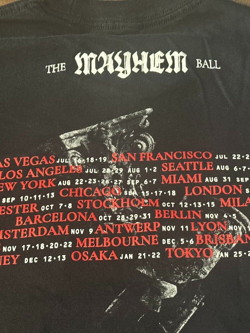 Lady Gaga Mayhem Ball authentic DANCE OR DIE tour shirt. Medium, like new - Picture 4 of 5
